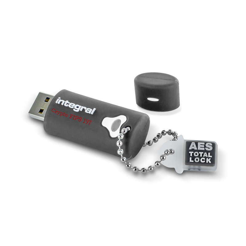 Integral Clé USB 4go Crypto-197 256-Bit 3.0 USB Mémoire Flash Drive cryptée - Certifiée selon la norme FIPS 197, Design étanche 