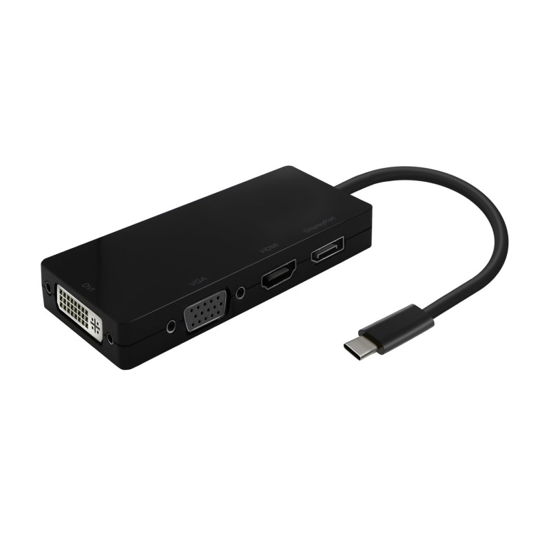 AISENS - A109-0679 - Convertisseur USB-C vers DP/DVI/HDMI/VGA, USB-C/M-DP/H-DVI/H-HDMI/H-VGA/H, Noir, 15 cm AISENS - A109-0679 - Convertisseur USB-C vers DP/DVI/HDMI/VGA, USB-C/M-DP/H-DVI/H-HDMI/H-VGA/H, Noir, 15 cm