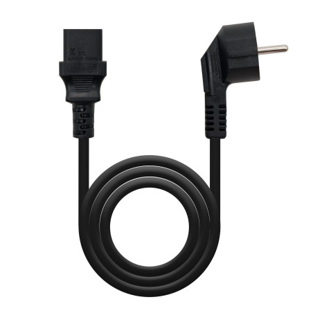 NANOCABLE 10.22.0102-L2 - Câble d'alimentation CPU, CEE7 mâle vers C12 Femelle, Couleur Noire, 2 m