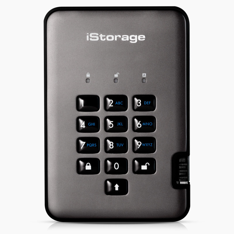 iStorage diskAshur PRO2 SSD 1 To - Disque SSD sécurisé - FIPS niveau 2 - Protégé par mot de passe - Résistant à la poussière et 
