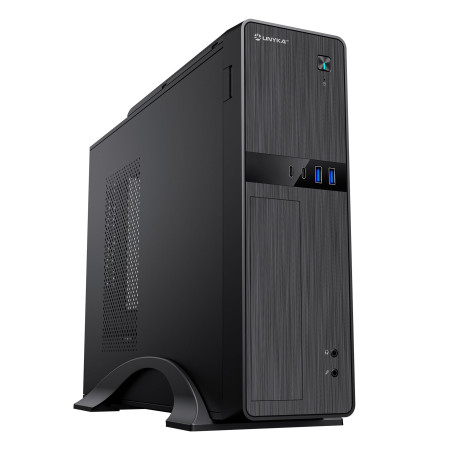 UNYKAck Boîtier d'ordinateur Micro ATX UK2011 Noir, avec Bloc d'alimentation 450 W, Deux connecteurs USB 3.0 et Deux connecteurs