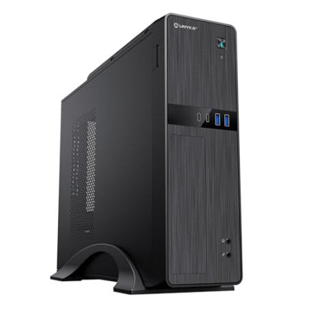 UNYKAck Boîtier d'ordinateur Micro ATX UK2011 Noir, avec Bloc d'alimentation 450 W, Deux connecteurs USB 3.0 et Deux connecteurs