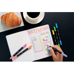 Bic Intensity Dual Tip marqueur 6 pièce(s) Pointe biseautée fine Bleu, Vert, Pêche, Rose, Violet, Jaune