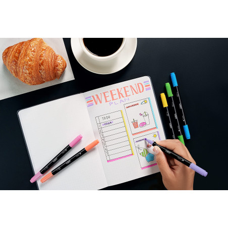 Bic Intensity Dual Tip marqueur 6 pièce(s) Pointe biseautée fine Bleu, Vert, Pêche, Rose, Violet, Jaune