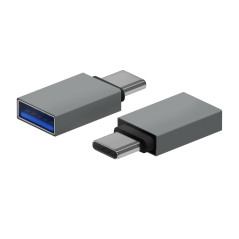 AISENS Mini Adaptateur Aluminium USB 3.2 Gen1 3A Type USB-C/M-A/H Gris