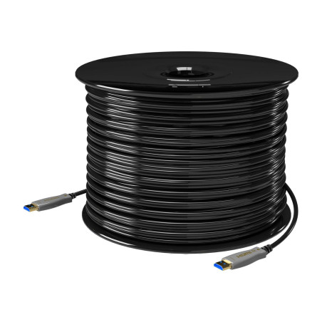 AISENS - A148-0698 - Câble HDMI V2.0 Aoc Premium haute vitesse/Hec 4K@60Hz 4:4:4 18 Gbps, A/M-A/M, noir, 100 m