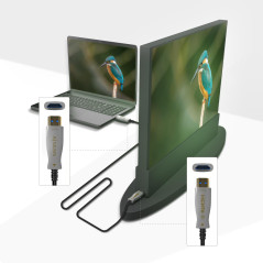 AISENS - A148-0698 - Câble HDMI V2.0 Aoc Premium haute vitesse/Hec 4K@60Hz 4:4:4 18 Gbps, A/M-A/M, noir, 100 m
