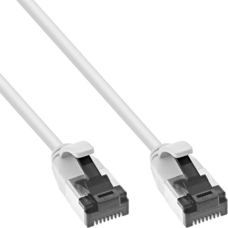 InLine® Câble patch slim, U/FTP, catégorie 8.1, TPE sans halogène, blanc, 3 m