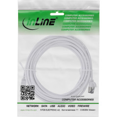 InLine® Câble patch slim, U/FTP, catégorie 8.1, TPE sans halogène, blanc, 3 m