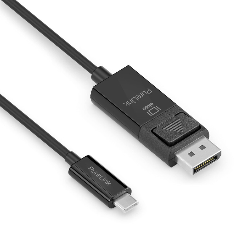 PureLink Câble USB-C vers DisplayPort, 4K Ultra HD 60 Hz, connecteurs plaqués or, 1,50 m, noir PureLink Câble USB-C vers DisplayPort, 4K Ultra HD 60 Hz, connecteurs plaqués or, 1,50 m, noir