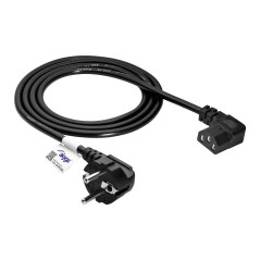 Akyga AK-PC-02C Câble d'alimentation pour PC, Moniteur, imprimante, projecteur, Console de Jeu, 3 pôles, IEC C13 EU, CEE 7/7, 1,
