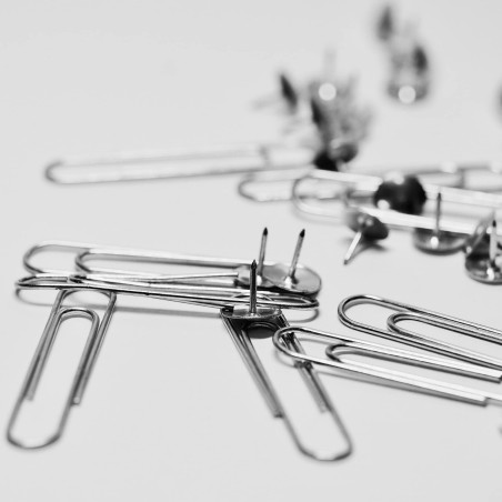 Erich Krause Boîte de 200 clips métalliques – 28 mm – Finition nickelée – Clips de bureau – Ne ternissent pas et ne rayent pas l