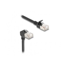 DeLOCK 80303 - Câble réseau RJ45 Cat.6A S/FTP Slim 90° vers le bas/droit 0,25 m noir