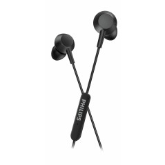 Philips TAE5008BK/00 Écouteurs Intra-Auriculaire avec Micro | Filaire léger | Câble de 1,2 m | Télécommande Intégrée à 3 Boutons