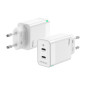 Aisens ASCH-45W2P005-W Cargador GaN de Pared 2xUSB Tipo-C 45W Blanco