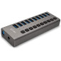 i-tec Hub USB Alimenté, Hub USB 3.0 à 10 Ports Dédiés à la Charge avec Interrupteurs Marche/Arrêt - Concentrateur USB 3.0 avec A i-tec Hub USB Alimenté, Hub USB 3.0 à 10 Ports Dédiés à la Charge avec Interrupteurs Marche/Arrêt - Concentrateur USB 3.0 avec A