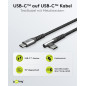 goobay 64659 - Câble USB-C vers USB-C avec angle de 90 °/chargeur rapide de 60 W et 20 V - Fiche métallique avec protection anti goobay 64659 - Câble USB-C vers USB-C avec angle de 90 °/chargeur rapide de 60 W et 20 V - Fiche métallique avec protection anti