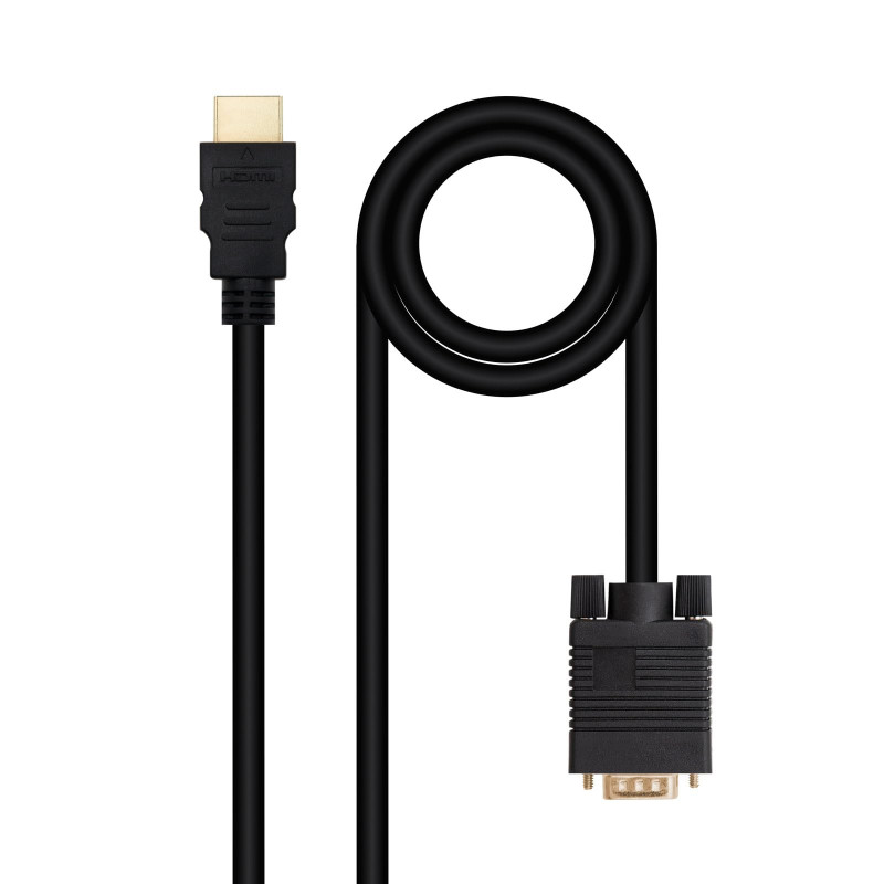 NANOCABLE 10.15.4348 - Câble de conversion HDMI vers VGA, HDMI mâle vers VGA mâle, Couleur noire, 1.8 m NANOCABLE 10.15.4348 - Câble de conversion HDMI vers VGA, HDMI mâle vers VGA mâle, Couleur noire, 1.8 m