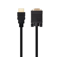 NANOCABLE 10.15.4348 - Câble de conversion HDMI vers VGA, HDMI mâle vers VGA mâle, Couleur noire, 1.8 m