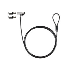 TOOQ TQCLKC0045-G - Câble de sécurité à fente de type Nano avec clé pour ordinateurs portables 1,5 mètres, gris foncé