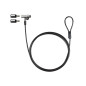 TOOQ TQCLKC0045-G - Câble de sécurité à fente de type Nano avec clé pour ordinateurs portables 1,5 mètres, gris foncé