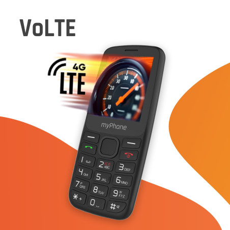 myPhone 6410 LTE téléphone Senior sans abonnement, téléphone à Touches 4G avec Grandes Touches, écran 2,4 Pouces, Double SIM, Ra