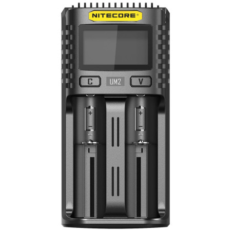 Nitecore Chargeur Universel Intelligent 2 Ports UM2 USB à Chargement Rapide pour Li-ION/Ni-MH/Ni-CD/IMR 26650 22650 21700 20700