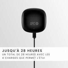 SPC Zion 2 Play – Écouteurs sans Fil Bluetooth pour 28 Heures de Batterie Multi-Charges, Ultra-compacts, contrôle Tactile, Mains
