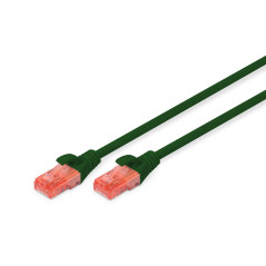 DIGITUS Câble LAN Cat 6-3m - RJ45 Câble réseau - UTP non blindé - Compatible Cat-6A & Cat-5e - Vert