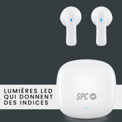 SPC Zion 2 Play – Écouteurs sans Fil Bluetooth pour 28 Heures de Batterie Multi-Charges, Ultra-compacts, contrôle Tactile, Mains