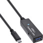 InLine Câble d'extension actif USB 3.2 Gen.1 USB-C mâle vers USB-A femelle avec amplification du signal, longue distance, pour d InLine Câble d'extension actif USB 3.2 Gen.1 USB-C mâle vers USB-A femelle avec amplification du signal, longue distance, pour d