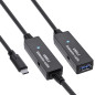 InLine Câble d'extension actif USB 3.2 Gen.1 USB-C mâle vers USB-A femelle avec amplification du signal, longue distance, pour d InLine Câble d'extension actif USB 3.2 Gen.1 USB-C mâle vers USB-A femelle avec amplification du signal, longue distance, pour d