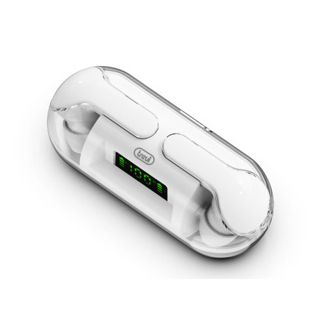 Trevi HMP 12E08 Air Écouteurs Bluetooth avec Crochet magnétique, Microphone intégré, Commandes tactiles Multifonctions, Batterie