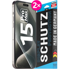 2x se® Film de Protection 3D Transparent pour Apple iPhone 15 Pro Max, Auto-réparateur, Compatible Empreinte & FaceID, Installat