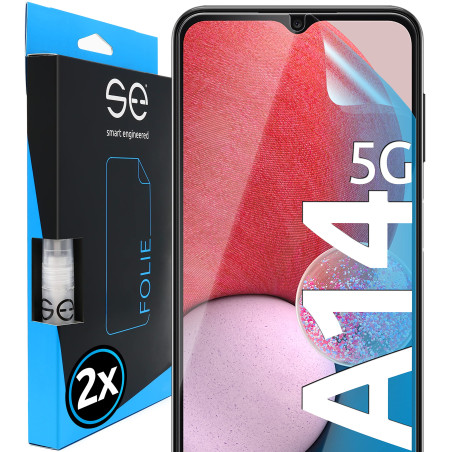 4x se® Film de Protection 3D Transparent pour Samsung Galaxy A14 5G, Auto-réparateur, Compatible Empreinte & FaceID, Installatio