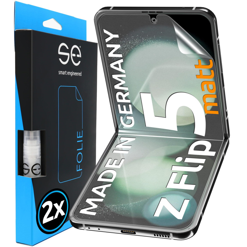 2x se® Film de Protection 3D Antireflet pour Samsung Galaxy Z Flip 5, Auto-réparateur, Compatible Empreinte & FaceID, Installati