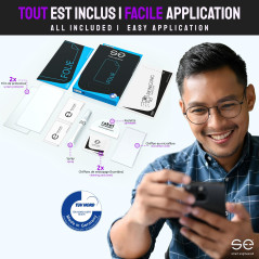2x se® Film de Protection 3D Privacy pour Apple iPhone 15 Pro, Auto-réparateur, Compatible Empreinte & FaceID, Installation Sans