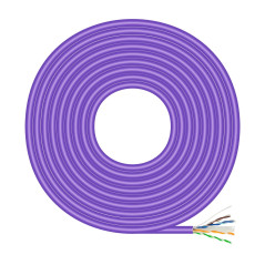 AISENS - A135-0747 - Câble réseau RJ45 LSZH Cat.6 UTP rigide AWG23 CCA (alliage), violet, 100 m