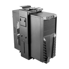 AISENS Support Rotatif antivol et Hauteur Personnalisable pour CPU pour Montage sous Le Bureau ou au Mur Noir