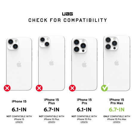 URBAN ARMOR GEAR Plyo Coque de Protection Compatible avec Apple iPhone 15 Pro Max, Chargement sans Fil/Charge magnétique, Coins