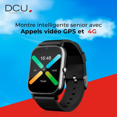 DCU TECNOLOGIC - Smartwatch Senior avec GPS et appels vidéo 4G - Smartwatch avec écran IPS 1,69'' Full Touch - IPX6 Waterproof -