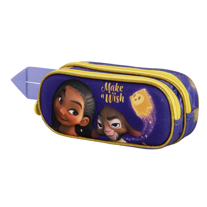 Karactermania Wish, Asha et la Bonne Étoile Star-Trousse 3D Double, Lilas Karactermania Wish, Asha et la Bonne Étoile Star-Trousse 3D Double, Lilas