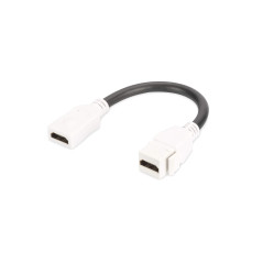 DIGITUS Connecteur Keystone HDMI 2.0 - Pour DN-93832 - Avec câble de 12 cm - Blanc pur (RAL 9003)