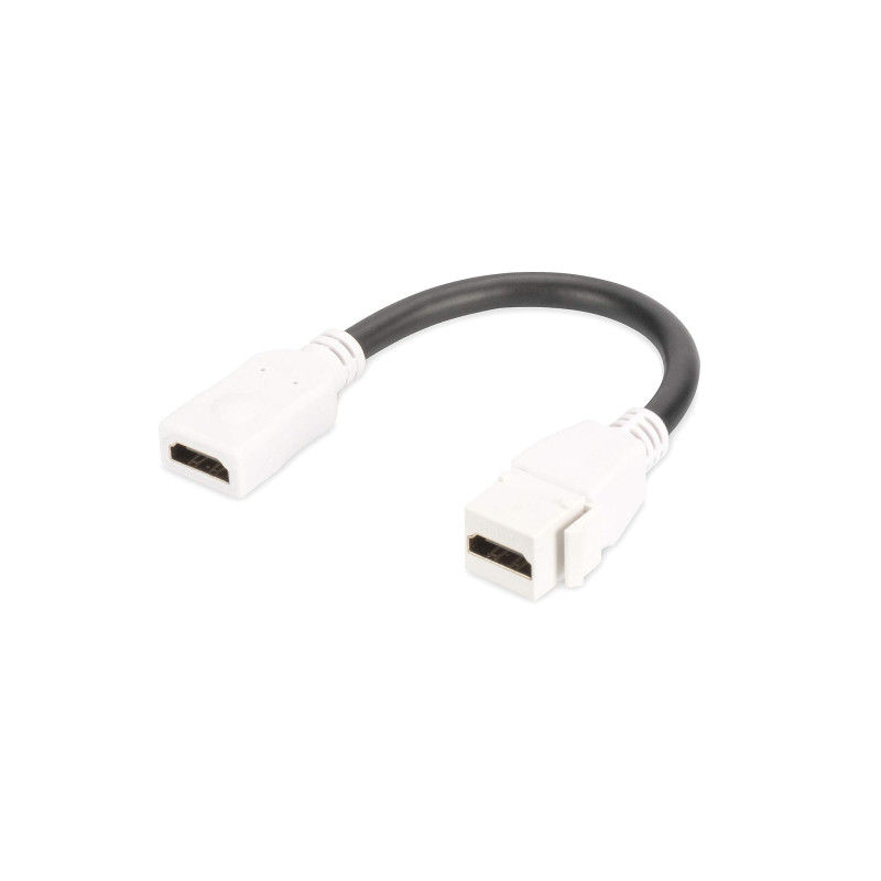 DIGITUS Connecteur Keystone HDMI 2.0 - Pour DN-93832 - Avec câble de 12 cm - Blanc pur (RAL 9003)