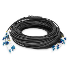 DIGITUS DK-2A33CU100BK-BBB – Câble À Fibre Optique OS2 – 100 m – LC (UPC) à LC (UPC) – 12 Fibres Câble De Breakout – 1/10 Gbit/s