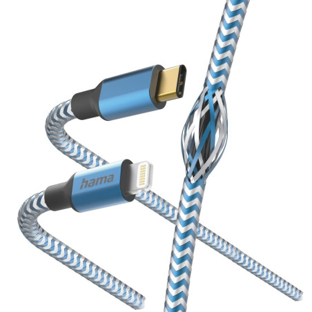 Hama "Reflective Câble USB C vers Lightning 1.5M [Plaqué Or] - Certifié MFi, Câble Charge Rapide Apple, Transfert Rapide 480 Mbi