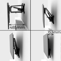 Maclean MC-891 TV Support TV électrique au-Dessus de la cheminée Vesa Max 600x400 télécommande pour TV 37"-70" 35kg