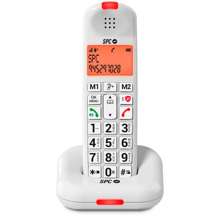 SPC Comfort Kairo - Téléphone sans Fil Seniors avec Grandes Touches, Son amplifié, Compatible avec appareils auditifs, Fonction
