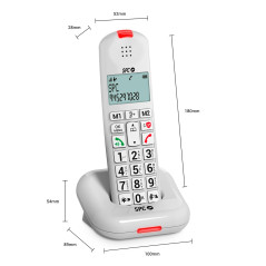 SPC Comfort Kairo - Téléphone sans Fil Seniors avec Grandes Touches, Son amplifié, Compatible avec appareils auditifs, Fonction