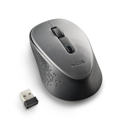 NGS Dew Gray - Wireless Optical Mouse, Ergonomic Mouse, Silent Wireless Laptop Mice, High Precision with Nano Receiver, Ambidext